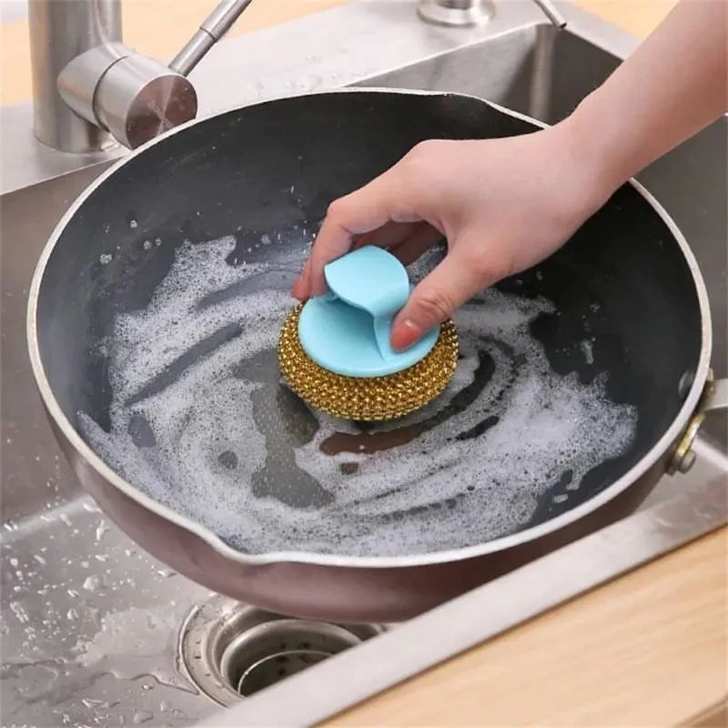 Kitchen Cleaning Ball Wash Pot Not Damage Disassembled and Washed Pot Brush Degrease Stainless Steel Wash Pot Dish Bowl Brush