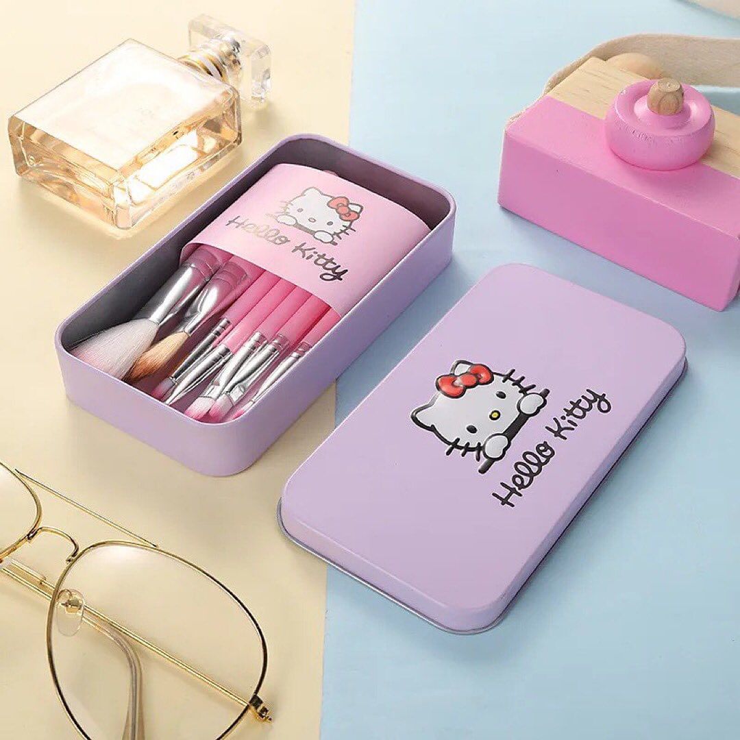 7pcs Cute Hello Kitty Makeup Brushes Set