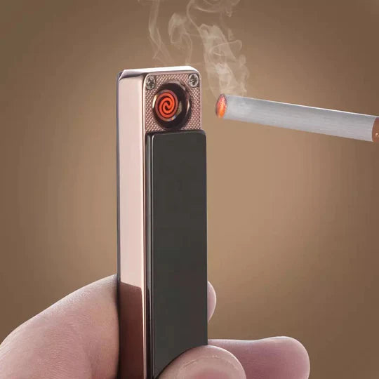 Rechargeable Touch Cigarette lighter without Box, Flameless Metal Lighter, Filament Windproof Electronic Cigarette Lighter