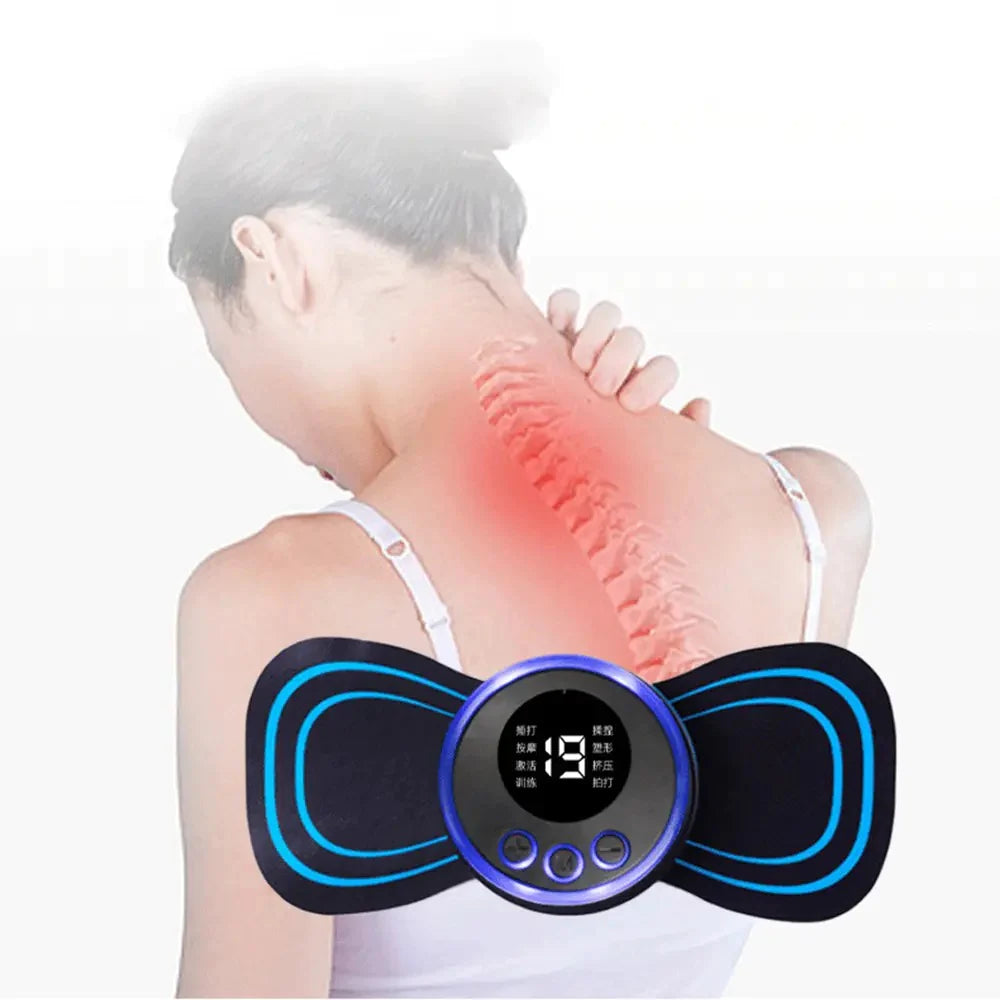 Portable USB Rechargeable Electric Neck Massager Patch For Muscle Pain Relief And Shoulder Relax, Gel Pad, EMS Neck Massager, Smart Electric Neck Massager, EMS Neck Stretcher, Portable Neck Body Massager, Cervical Spine Massage Stickers