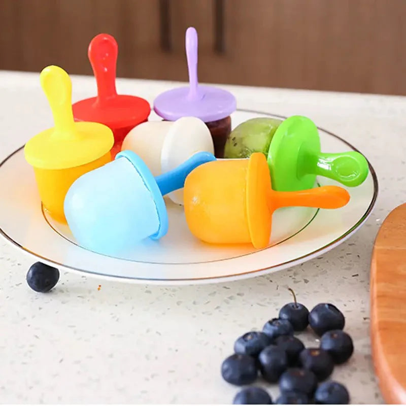 Ice Cream Ice Pops Mold Food Grade Silicone Popsicle Mould Icemaker Baby DIY Food Supplement Tools Fruit Shake Accessories