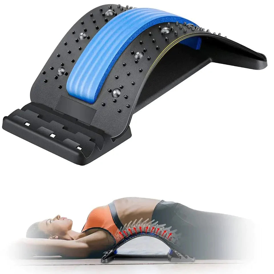 Back Massager Stretcher Spine Deck Pain Relief Chiropractic Lumbar Relief Waist Soothing Rack Fitness Massage Equipment