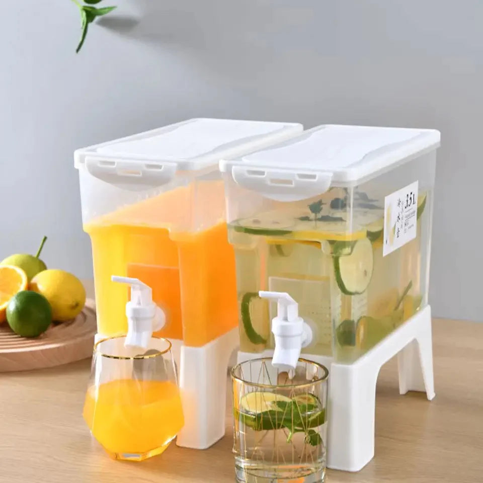 3.5L Cold Kettle with Faucet Large-capacity Fruit Teapot Beverage Dispenser Lemonade Juice Bottle Ice Water Cool Jug Bucket With Stand