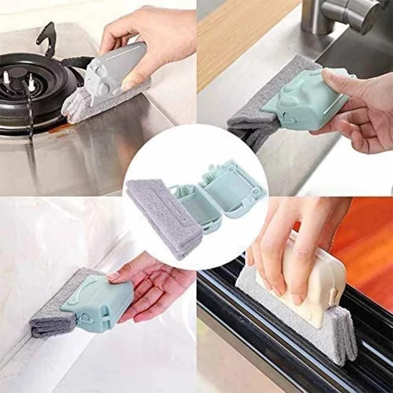 Creative Window Door Groove Dust Cleaning Brush  Window Track Crevice Gap Corner Cleaner Household Magic Window Cleaning Tool