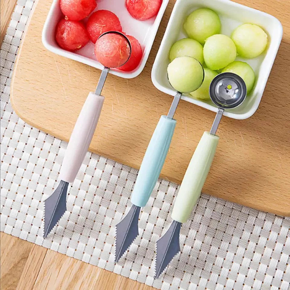 Multi Function Fruit Carving Knife Watermelon Baller Ice Cream Dig Ball Scoop Spoon Baller Kitchen DIY Cold Dishes Tools Gadgets