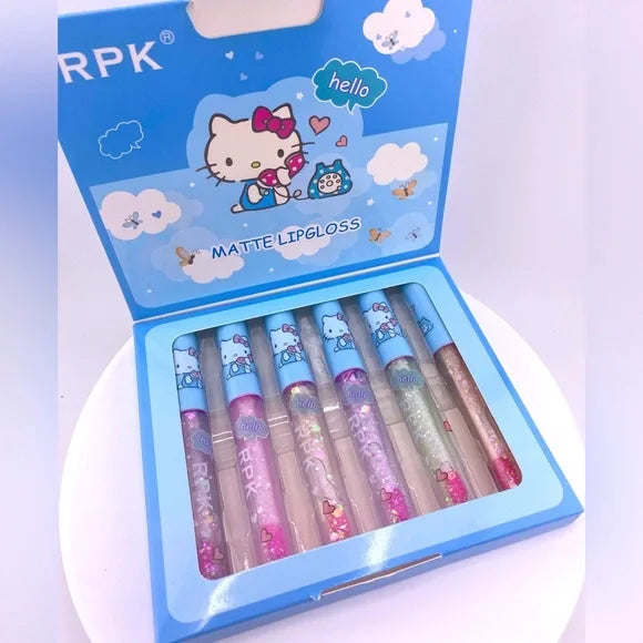 Hello Kitty 6 Piece Glitter Lip Gloss Pink Box