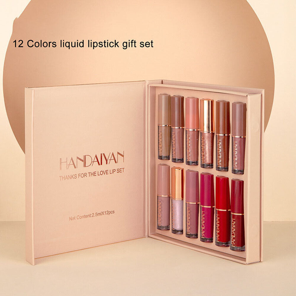 12pcs Handaiyan Matte Velvet Lip Gloss